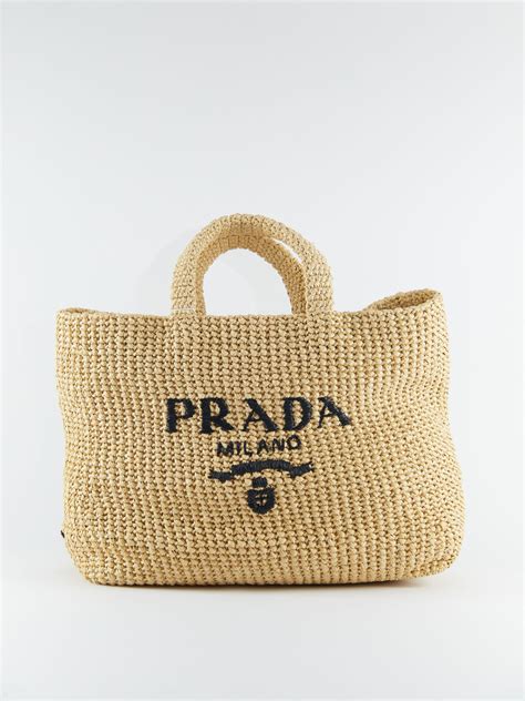 prada mini raffia tote|Prada large raffia tote.